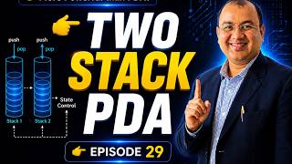 Two Stack PDA Explained with Example | More Powerful than PDA? | TOC Episode 29 | #pda #automata
