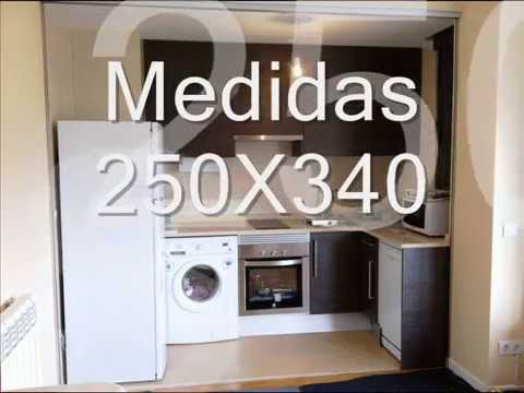 Montaje cocina americana "cerramiento de cristal con puerta ... Puerta panel cristal mueble cocina