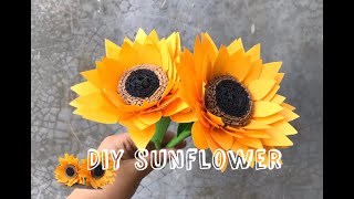 DIY SUNFLOWER / EASY WAY ON HOW TO MAKE A REALISTIC PAPER FLOWER / PAPER CRAFTS