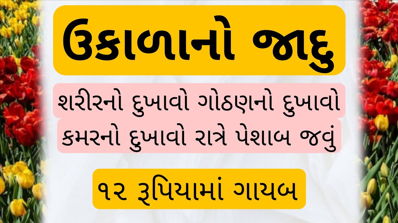 સાંધાના દુખાવા, હાડકાના દુખાવા અને વારંવાર પેશાબ જવાની તકલીફમાં રાહત | ઘર બેઠા આયુર્વેદિક ઉપચાર