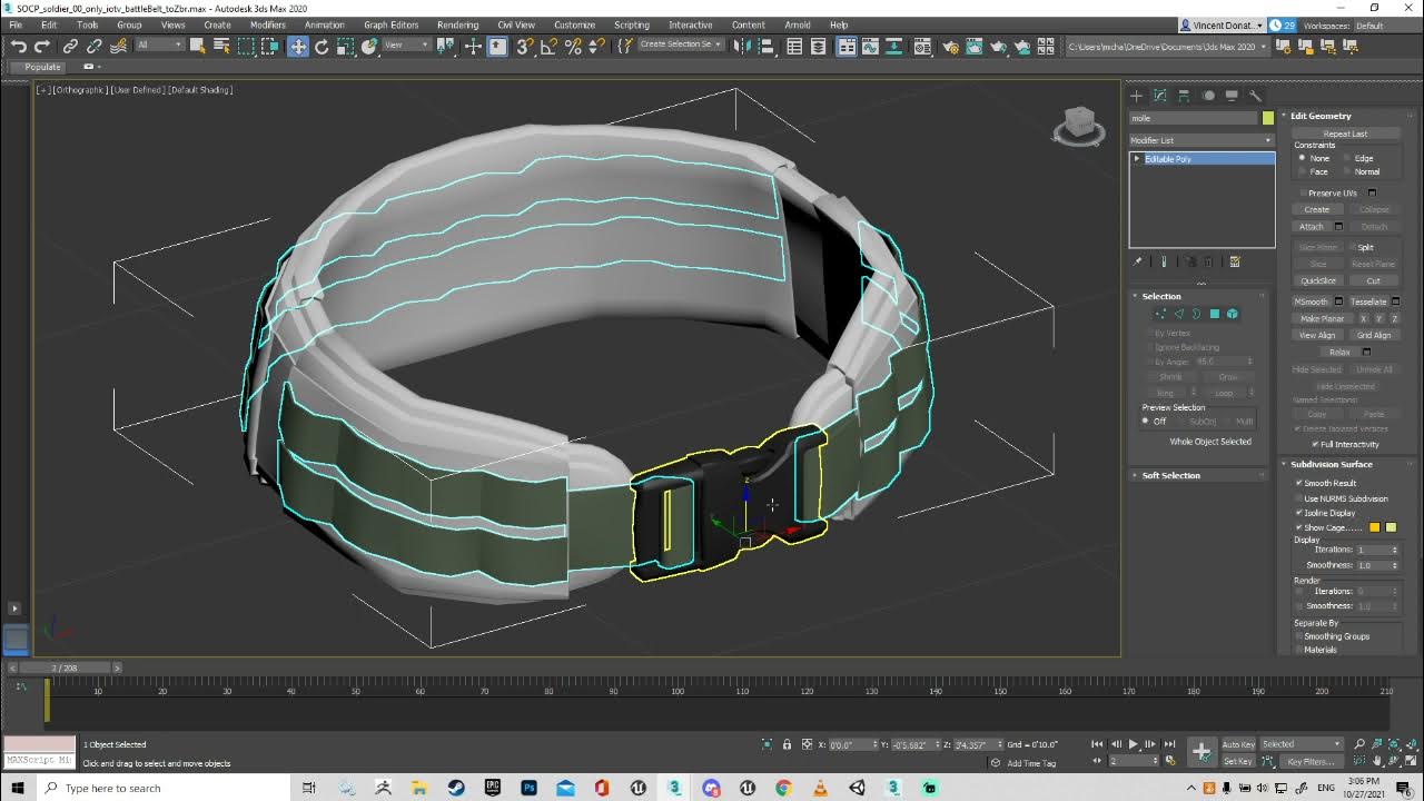 how to export all subobjects in zbrush