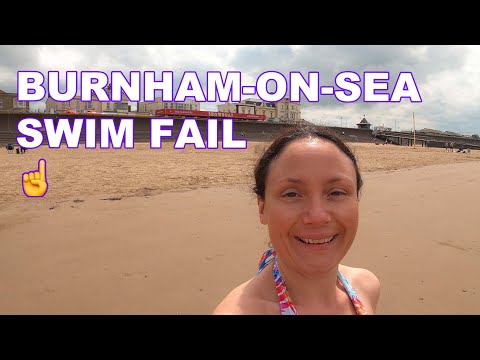 Walk to Beach Burnham-on-Sea and Swim Fail