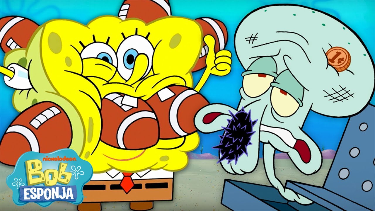 Bob Esponja | Qual Personagem do Bob Esponja Se Machuca Mais? 🤕 | Bob Esponja em Português