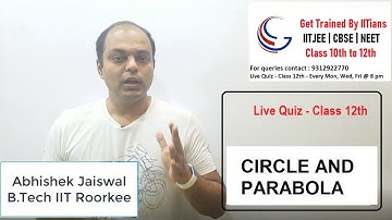 Live Quiz - 23 | Circles and Parabola | By Abhishek Jaiswal (B.Tech IIT Roorkee)