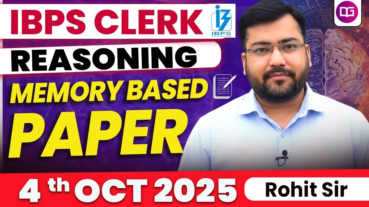 IBPS Clerk 2025 Reasoning Memory Based Paper | IBPS Clerk Pre Reasoning ...