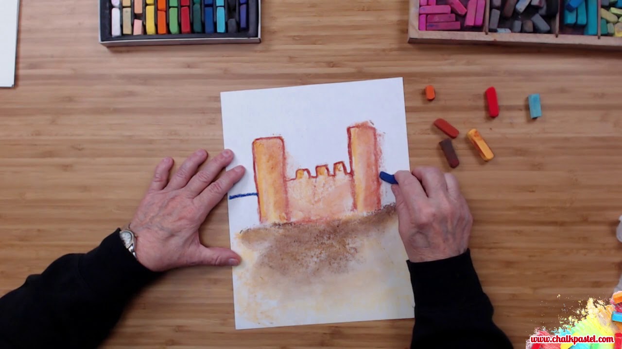 How to Draw a Sand Castle in Chalk Pastels with Nana YouTube