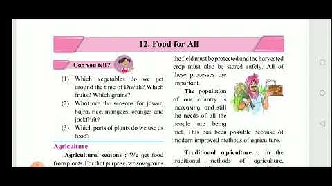 ""Food for all " chapter 12 class 5 Enviroment science maharasthra board