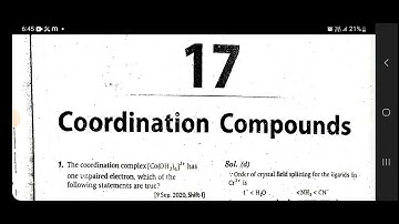 17 TS EAMCET COORDINATION COMPOUNDS CHEMISTRY YEAR WISE SOLVED QUESTIONS 2023 TS ARIHANT #EAMCET2023
