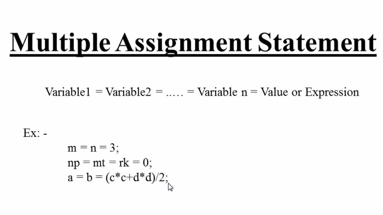 multiple assignment statement syntax