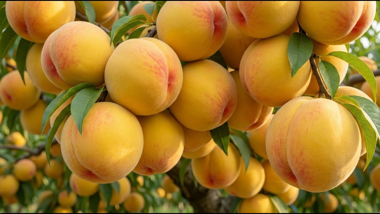 Yellow Peach Growing Process in Japan | From Flowering to Extra-Large Harvest