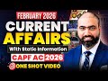 February 2026 Current Affairs | UPSC CAPF AC 2026 | Current Affairs Free Classes For CAPF AC 2026🇮🇳