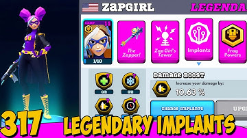 FRAG Pro Shooter - Walkthrough Gameplay part 317 - ZapGirl Legendary Implants(iOS, Android)