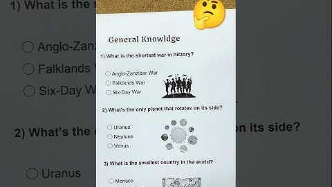 General Knowledge Quiz - Can you get 5/7❓#quiz #quiztime #trivia