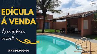 EDÍCULA Á VENDA EM PERUÍBE- Com área de lazer com piscina e churrasqueira no Bal. 3 Marias- 450 mil