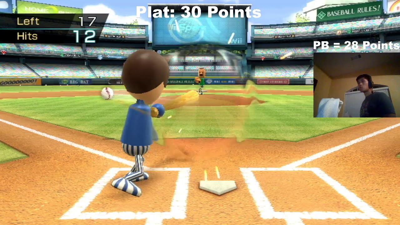 Wii Sports Baseball Batting Practice Plat Medal YouTube