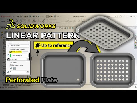 SOLIDWORKS Tutorial: Linear Pattern with Up to Reference on a Perforated Plate Design