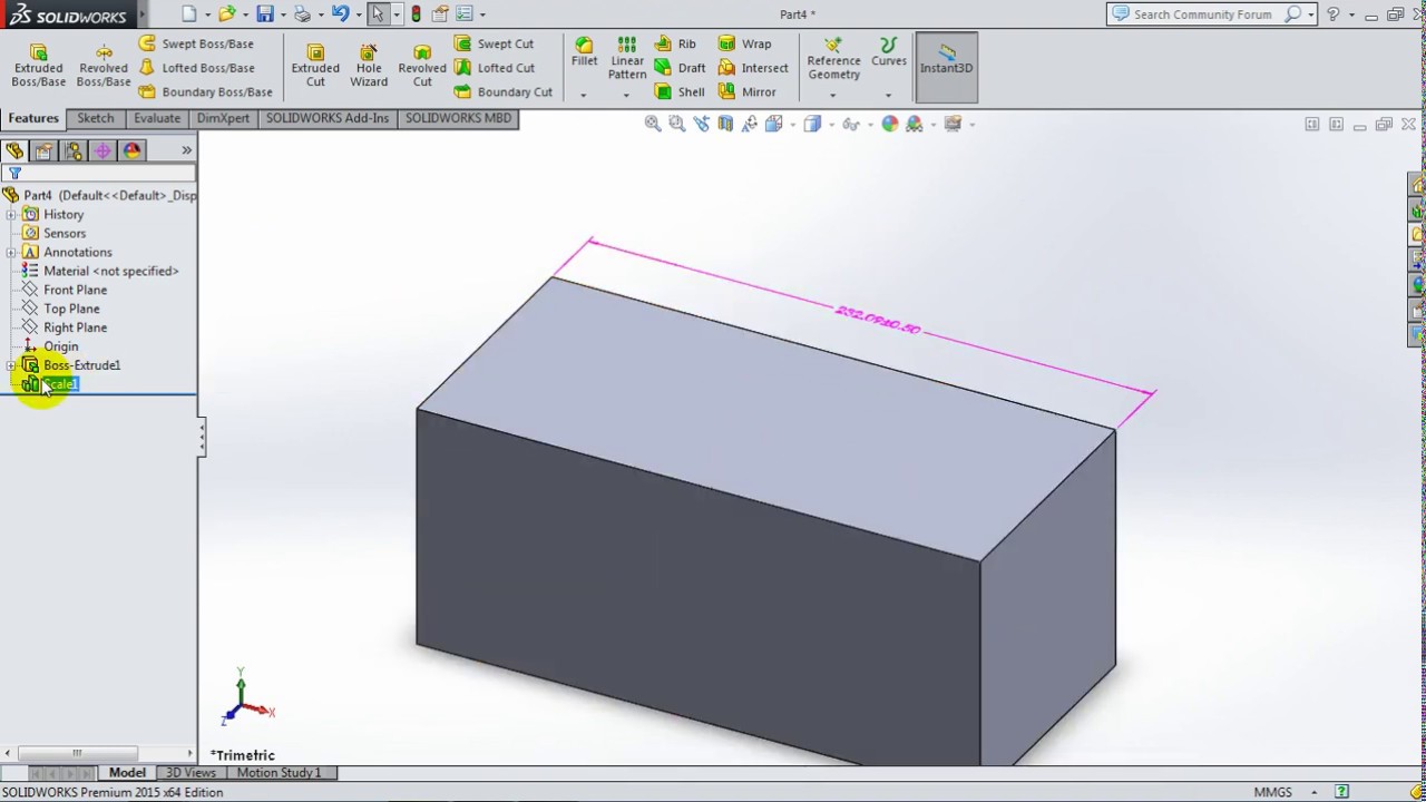 59 SolidWorks 2015 Tutorial 59 Scale - YouTube