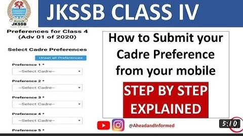 How To Submit preference for Jkssb Class Iv Step by Step In mobile phone |Jkssb classiv