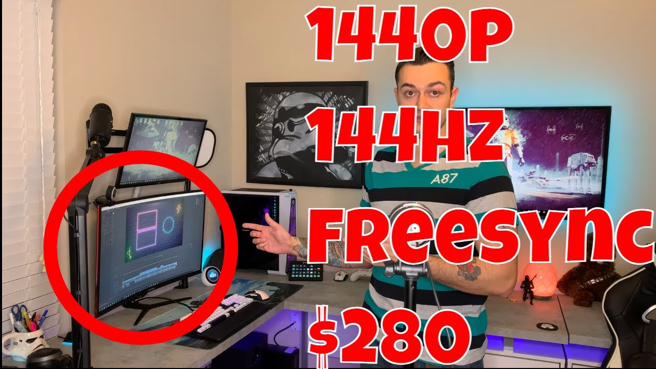 Best 1440p 144hz Budget PC Gaming Monitor-Viotek Curved 32