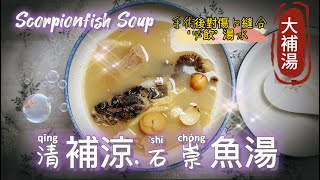 《家嘗別飯》藥膳湯水: 清補涼.石崇魚.湯 (手術後必飲湯水: 石崇魚)【Dong Dong Kitchen】 Scorpionfish with Ching Po Leung Soup