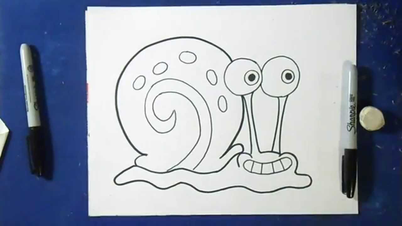 Comment dessiner Escargot de compagnie de Bob - bob l'éponge - YouTube