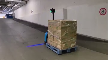 Digital robotic forklift & climb the factory site with high-slope and elevator application