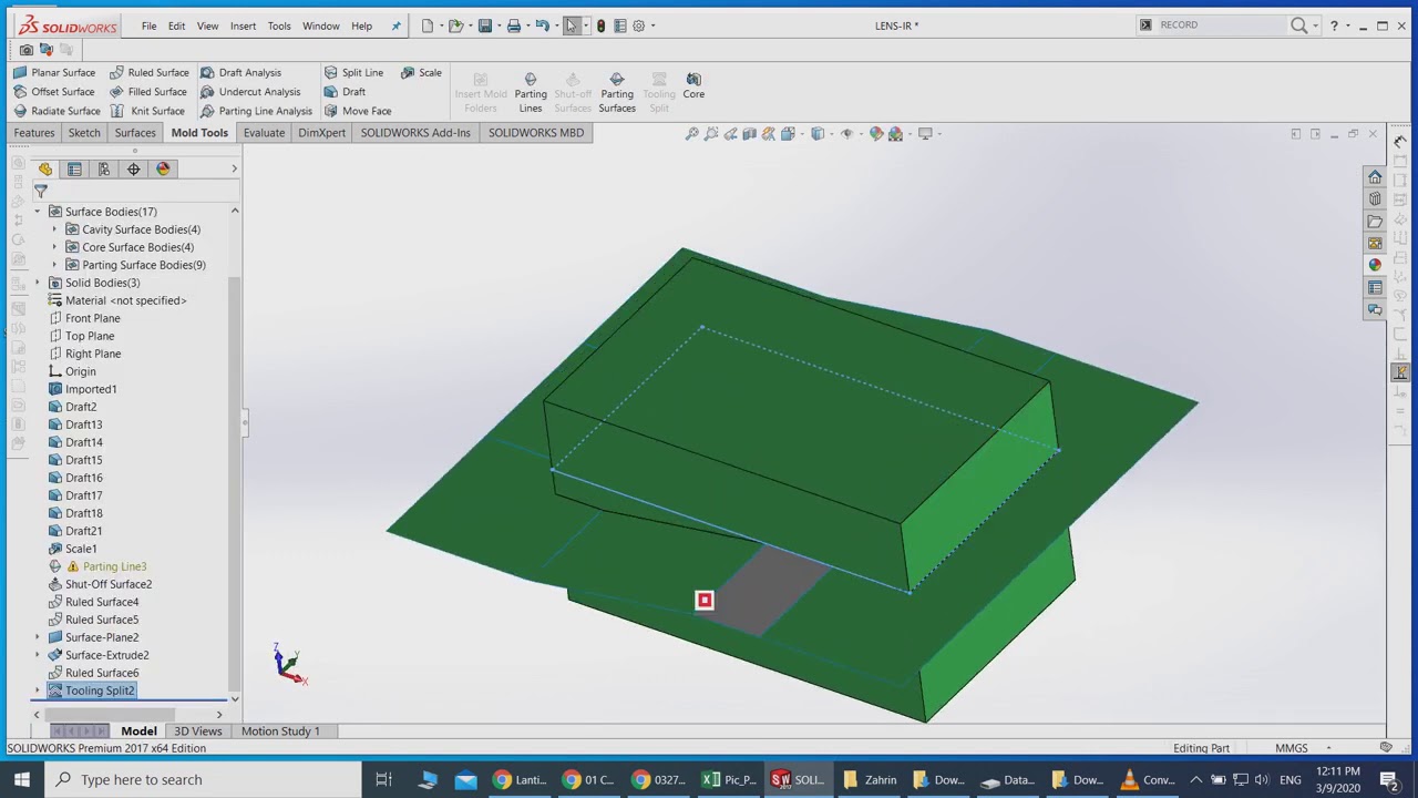 07 Parting surface Mould03 Solidworks YouTube
