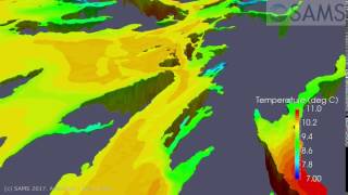 FVCOM / Paraview - WeStCOMS temperature flythrough