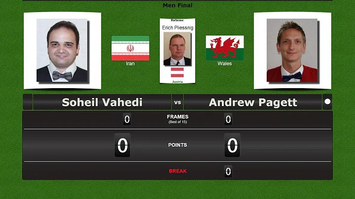 Snooker Men Final : Soheil Vahedi vs Andrew Pagett