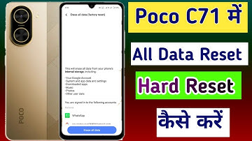 Poco c71 me hard reset kaise kare // how to all data reset in poco c71 me setting // #hardreset