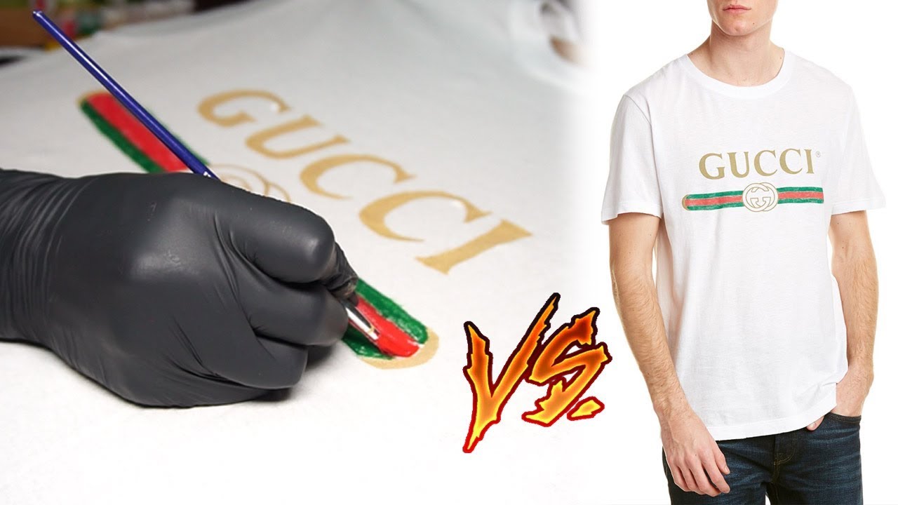Comó hacer una playera GUCCI a mano? *QUEDÓ IGUAL* - YouTube