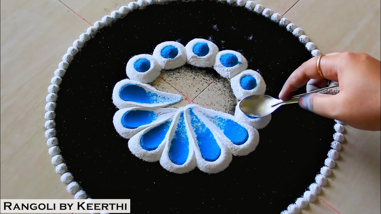 Simple diwali rangoli designs using spoon l navratri rangoli design l ...