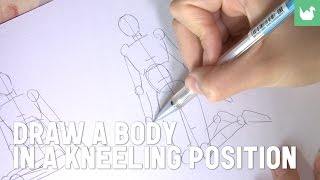 Learn how to draw easily: Draw a person kneeling