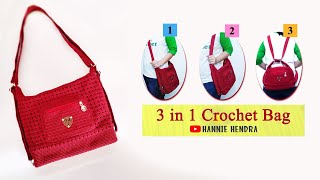 Mini Tutorial Crochet || Tutorial Tas Rajut 3 in 1 - Gemma Crochet Bag