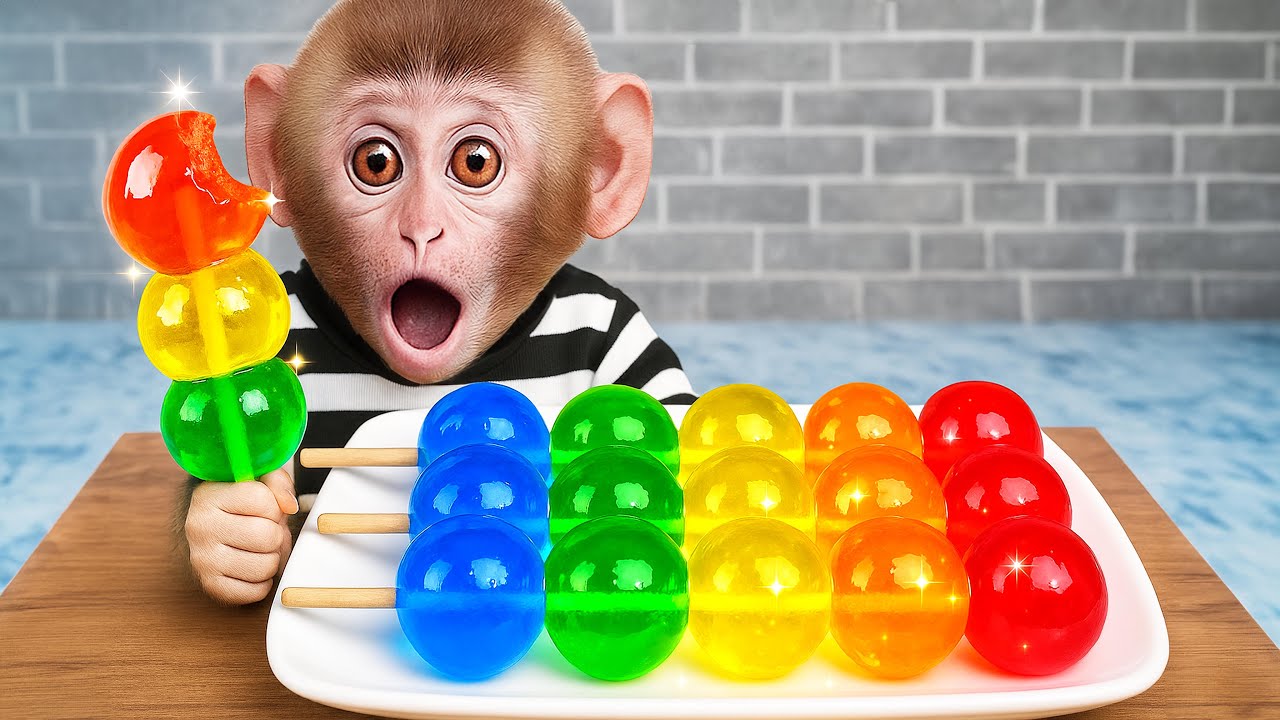 Bebé Mono BaBa cuida al monito en casa y bebe leche colorida deliciosa - MONO BABA ESP