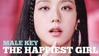 [KARAOKE] The Happiest Girl - BLACKPINK (Male Key) | Forever YOUNG