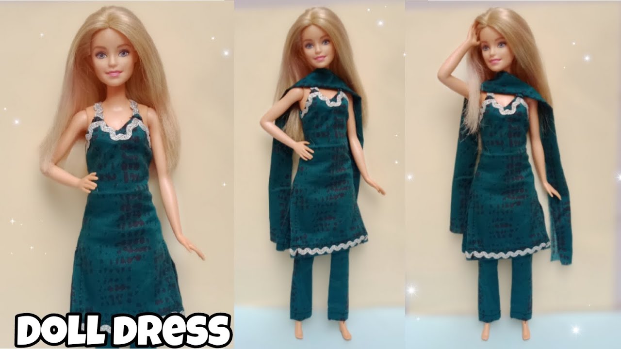 Doll dress 👗 | How to make doll dress 🌺