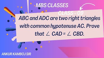 ABC and ADC are two right triangles with common hypotenuse AC  Prove that ∠ CAD = ∠ CBD