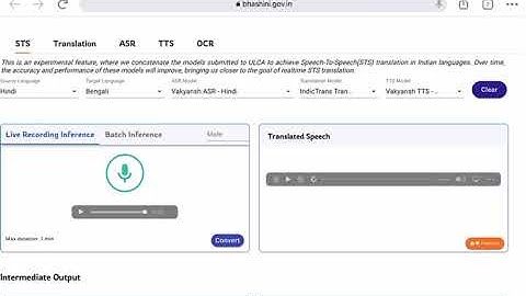 Demo of Bhashini Models