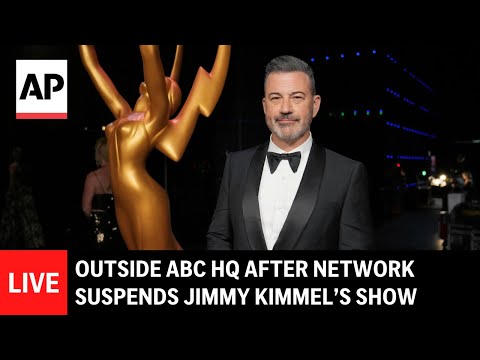 LIVE: Outside ABC HQ after network suspends Jimmy Kimmel’s show