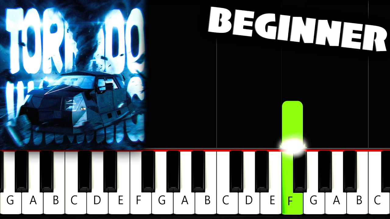 TORNADO WARNING HARDTEKK - BEGINNER Piano Tutorial