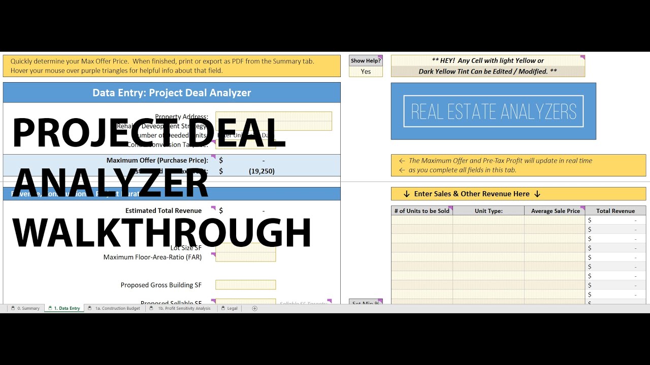 The BEST Real Estate Deal Analysis Spreadsheet Detailed Walkthrough ...
