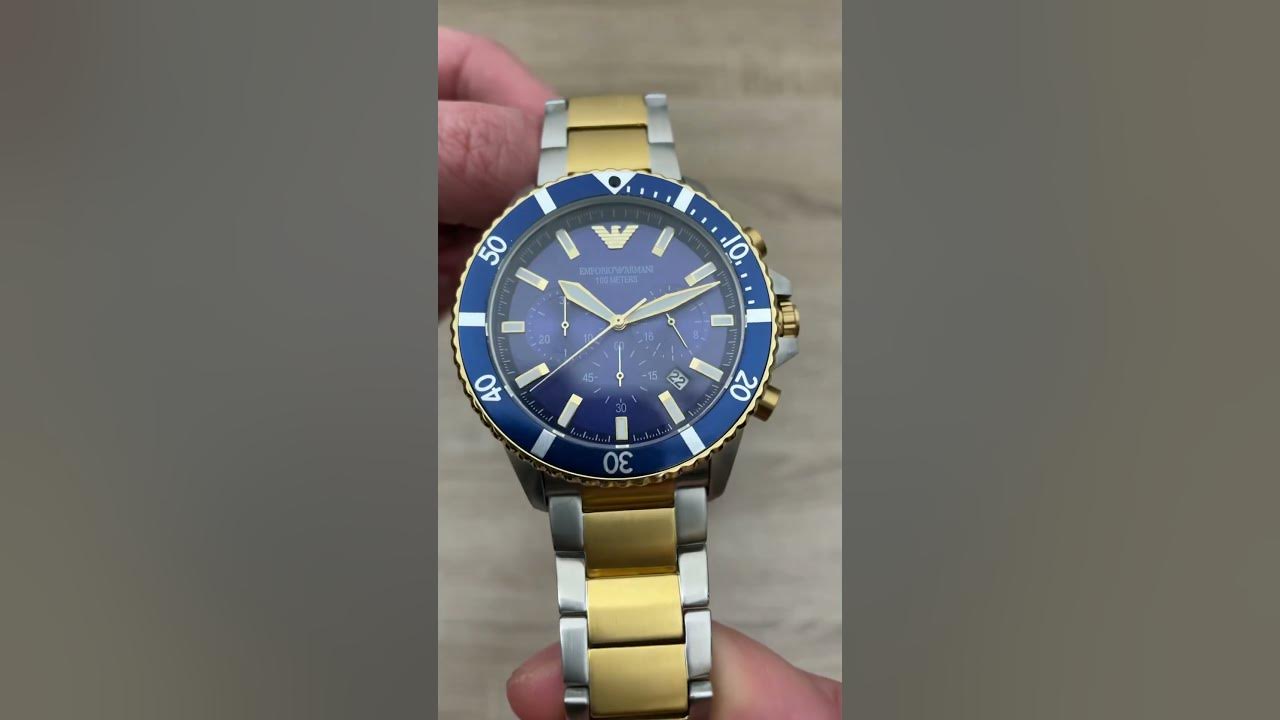 Emporio Armani Blue Dial TwoTone Chronograph Men’s Watch AR11362 