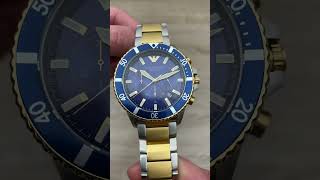 Emporio Armani Blue Dial Two-Tone Chronograph Men’s Watch AR11362 #shorts