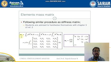 LECTURE VIDEO 4 _17ME61 _MODULE 3_ ELEMENT MASS MATRIX DERIVATION FOR BEAMS_ RAJESH KUMAR N