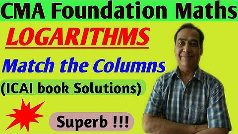 CMA Foundation|Maths|Logarithms-Match the Columns