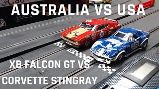 '75 Falcon GT Vs '68 Corvette Stingray - Australia Vs USA Scalextric Racers
