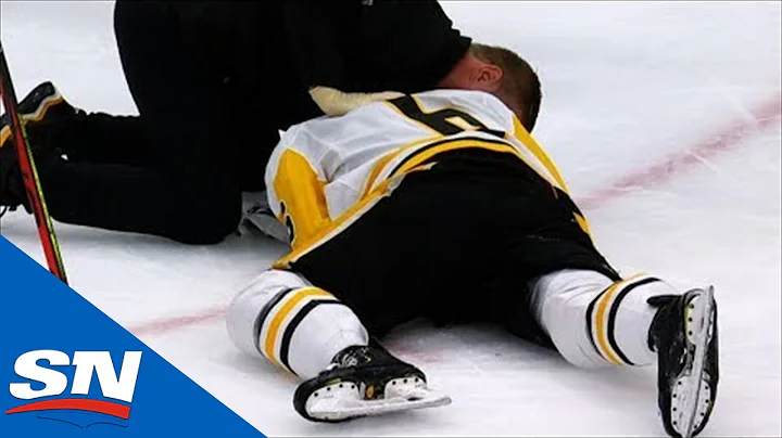 John Marino Drops After Puck Deflects Directly Int...