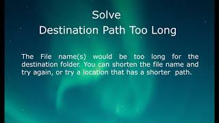 Easy Way to copy folder or file with Destination path too long in windows 10 Trick