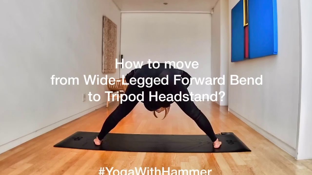 How to move from Widelegged forward bend to Tripod Headstand? YouTube